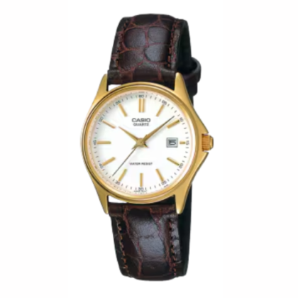 Casio General LTP-1183Q-7A Dark Brown Genuine Leather Band Women Watch